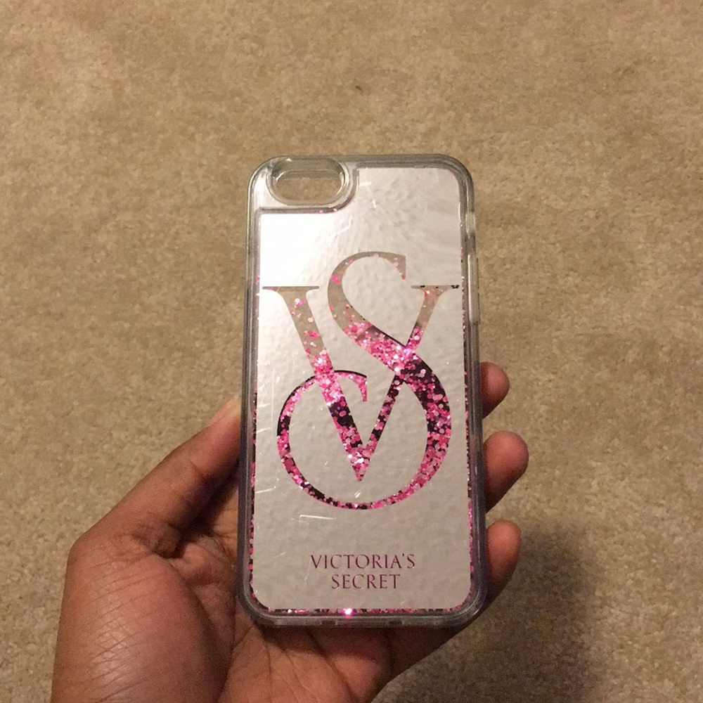 VS pink & silver glitter phone case for Iphone 6s